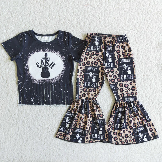 Girls Johnny Cash Leopard Pants Set
