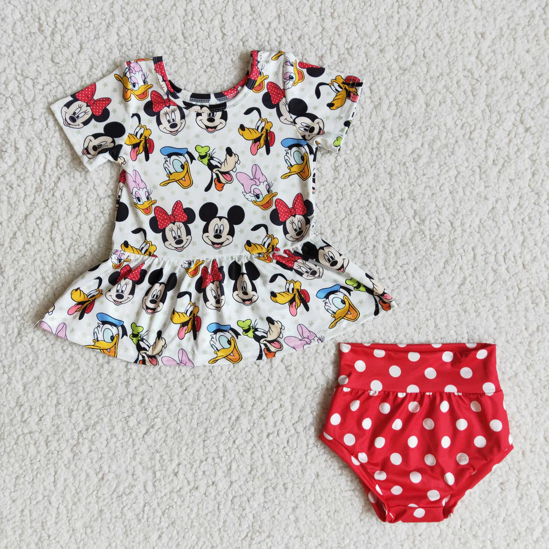 Girls Cartoon Bummies Set