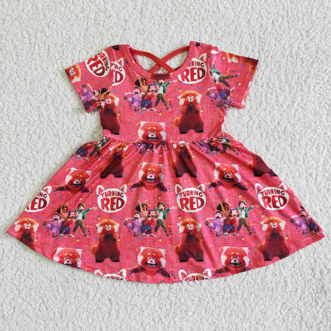 Girls Cartoon Short Sleeve Dress
