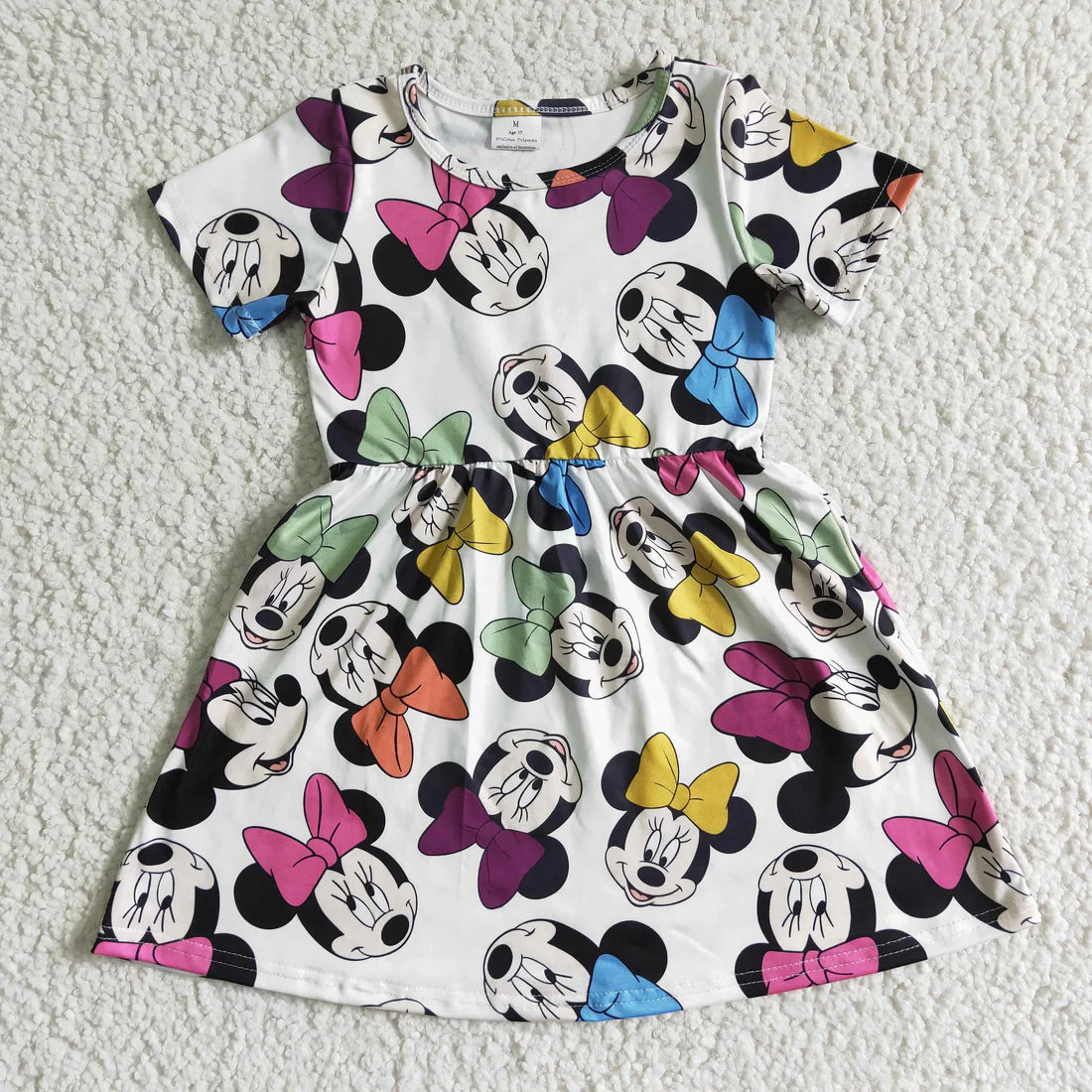 Girls Short Sleeve Cartoon Dress