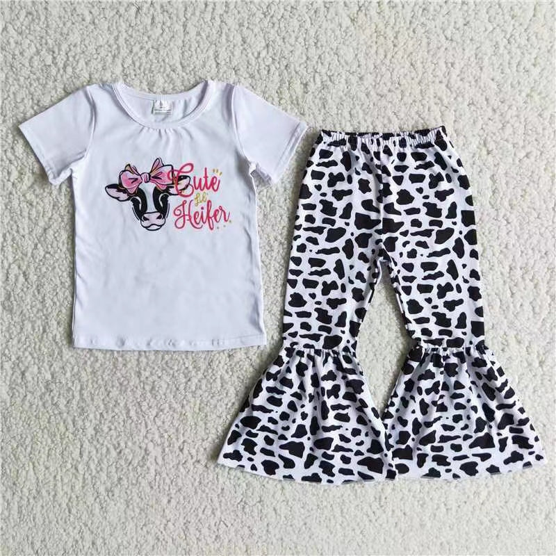 Girls Cute Lil’ Heifer Pants Set