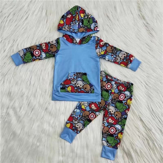 Boys Superhero Hoodie Pants Set