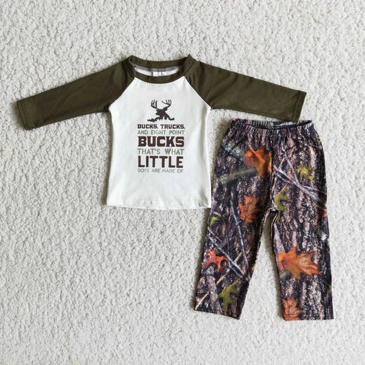 Boys Ducks Trucks Bucks Camo Pants Set
