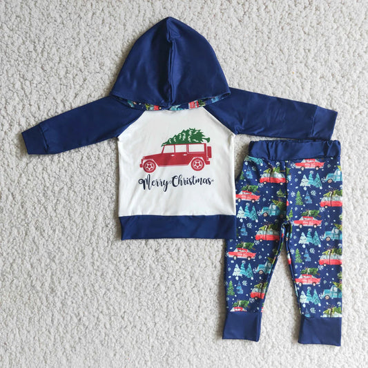 Boys Merry Christmas Hoodie Pants Set